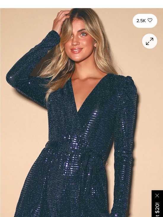 Lulus Pants - Lulu's Navy Blue Sequin Long-Sleeve V-Neck Romper